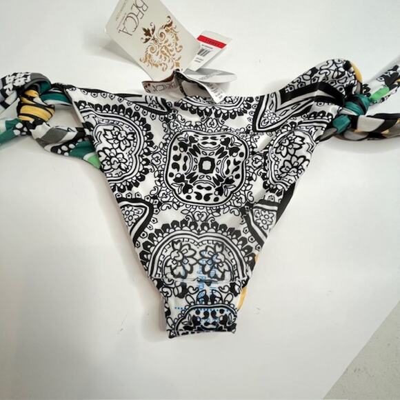 Becca Size X-Small Green Printed Reversible Hipster Swim Bottom Separates - Picture 7 of 15